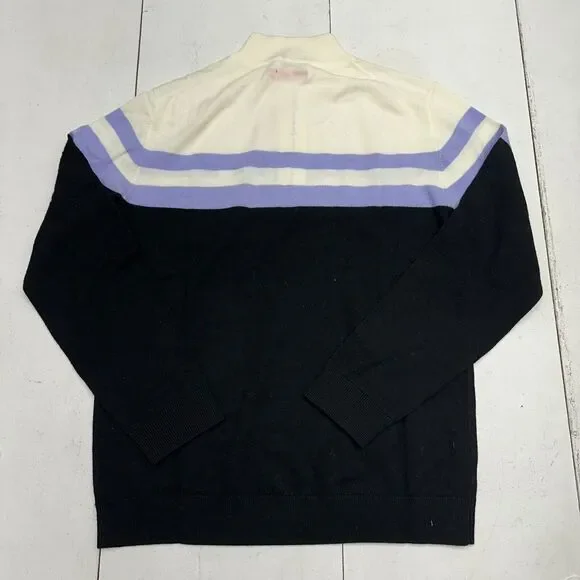 Redvanly White Black Quarter Zip Pullover Cooper Sweater Mens Size Small